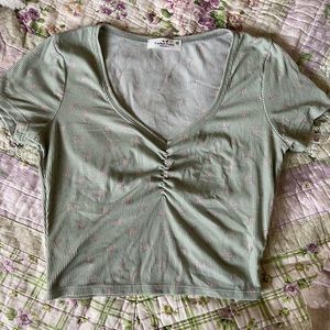 Sage Floral Ribbed Tank